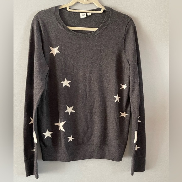 Gap charcoal gray star sweater size large - Picture 1 of 7